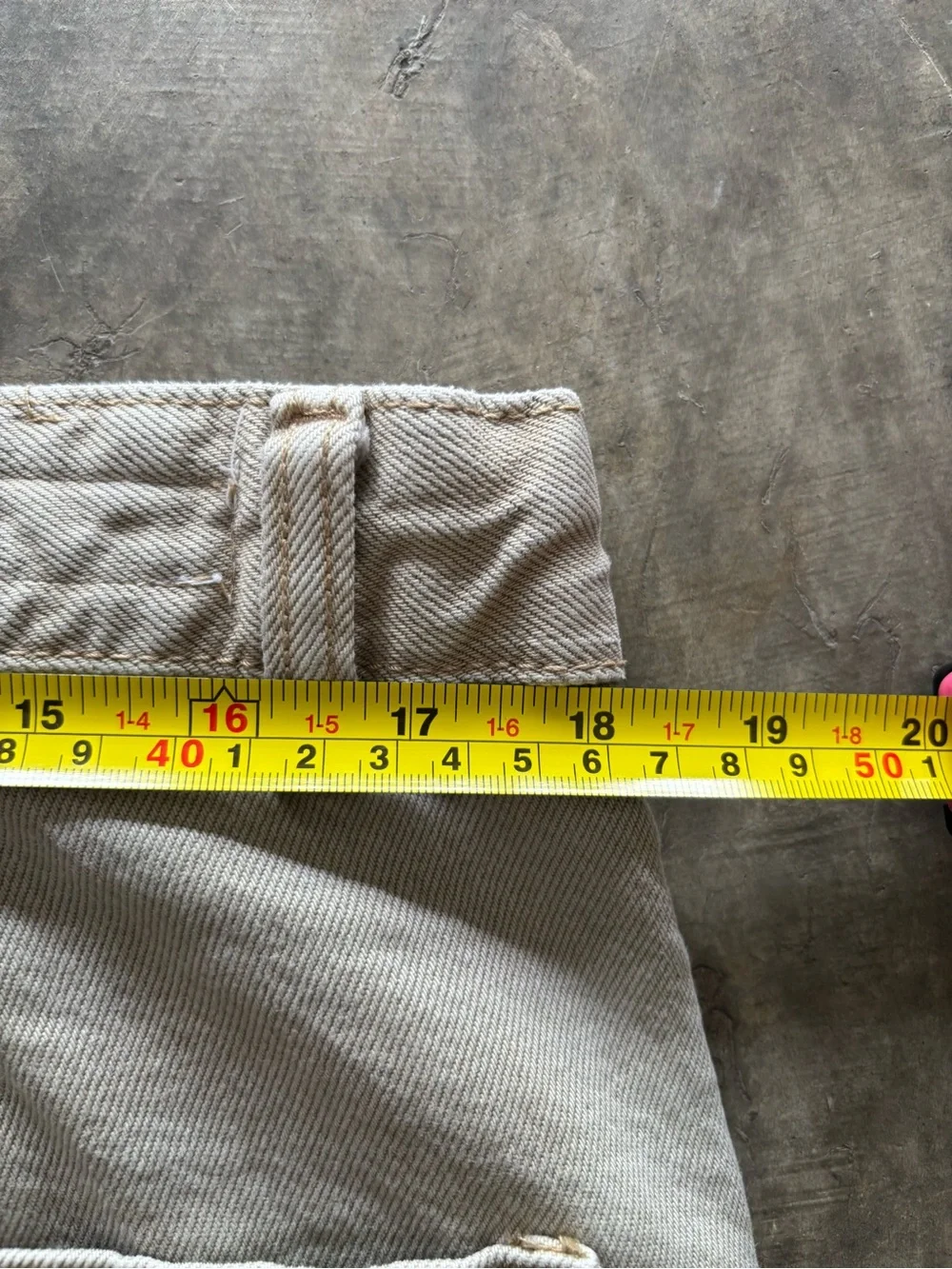 Zara Acid Washed Straight Leg Cargo Pants in Light Beige sz 36W/28L